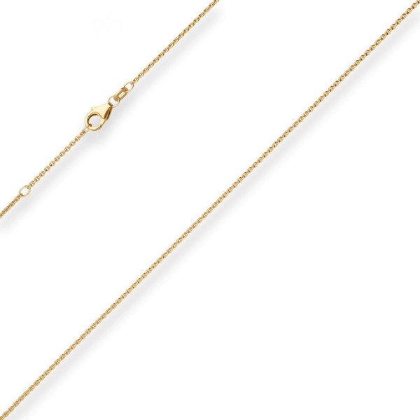1.3mm Rund-Ankerkette aus 585 Gelbgold 40cm mit Zwischenöse