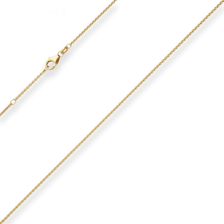1.3mm Rund-Ankerkette aus 585 Gelbgold 45cm mit Zwischenöse