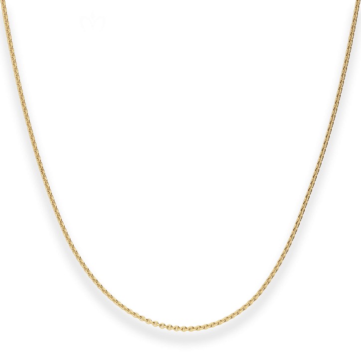 1.3mm Rund-Ankerkette aus 585 Gelbgold 45cm mit Zwischenöse