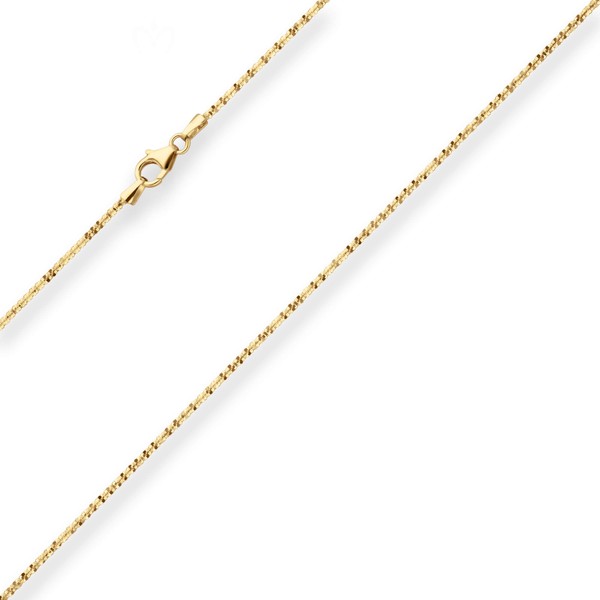 1.4mm Criss-cross-Kette aus 585 Gelbgold 45cm