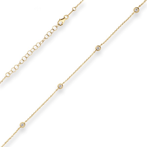 1.2mm Ankerkette diamantiert aus 585 Gelbgold 38cm