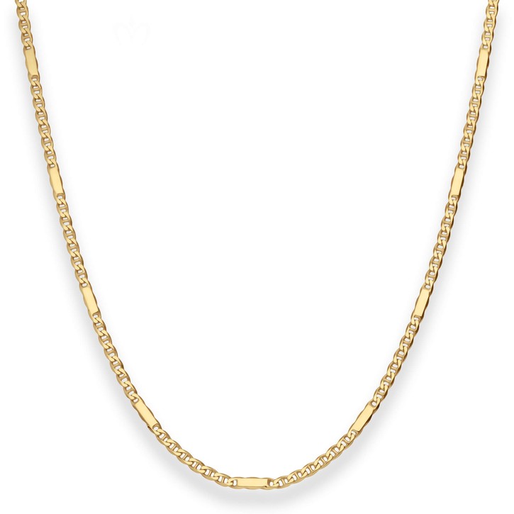 2.3mm Panzerstegkette aus 585 Gelbgold 45cm