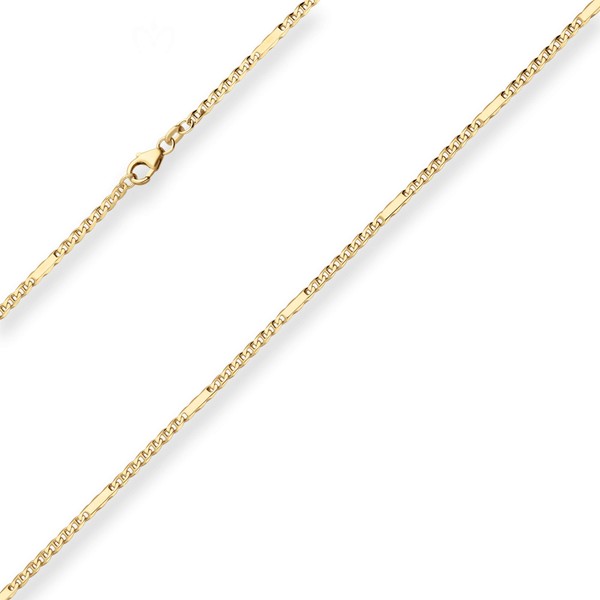 2.3mm Panzerstegkette aus 585 Gelbgold 45cm