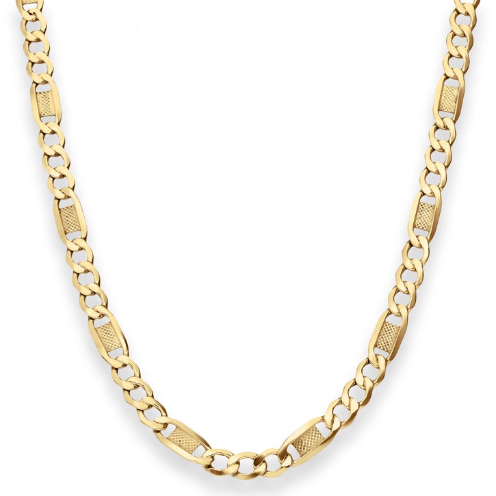 5.2mm Fantasiekette hohl aus 585 Gelbgold 55cm