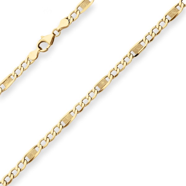 5.2mm Fantasiekette hohl aus 585 Gelbgold 55cm