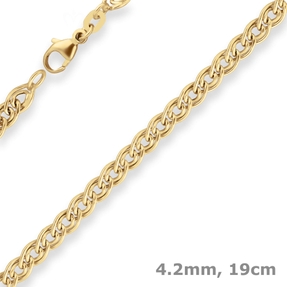 4,2mm Armband Panzerkette Goldarmband Armschmuck aus 585 Gold Gelbgold 19cm