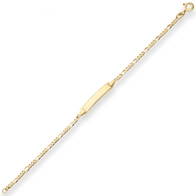 2,1mm Id-Armband Figarokette diamantiert Armschmuck aus 585 Gold Gelbgold 14cm