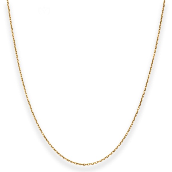 1.3mm Ankerkette diamantiert 750 Gelbgold 45cm mit Zwischenöse