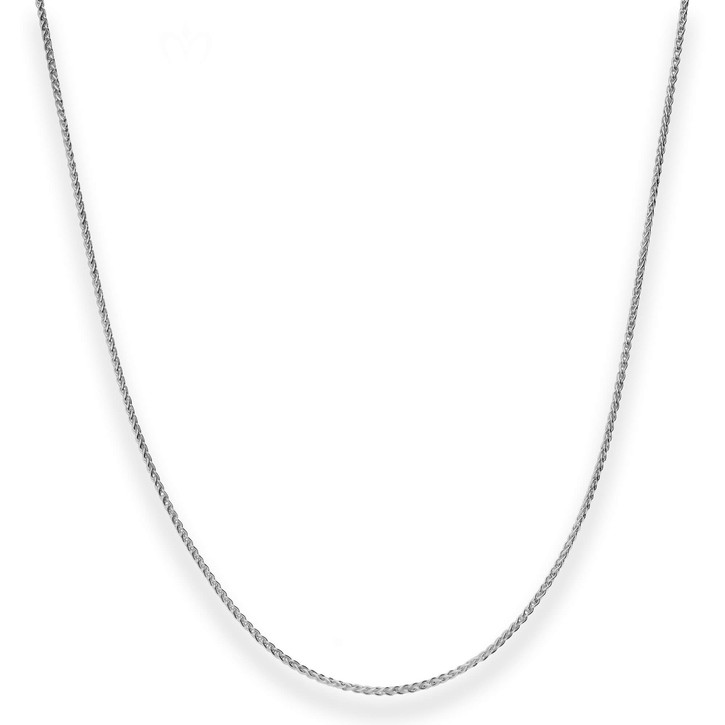 1.1mm Zopfkette aus 375 Weißgold 45cm