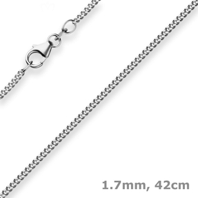 1,7mm Panzerkette Goldkette Collier Halskette aus 750 Gold Weißgold 42cm