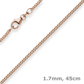 1,7mm Panzerkette Goldkette Collier Halskette aus 750 Gold Rotgold 45cm