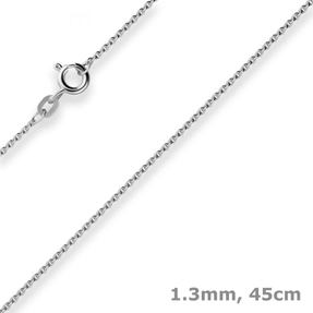 1,3mm Rund-Ankerkette Goldkette Collier Halskette aus 585 Gold Weißgold 45cm