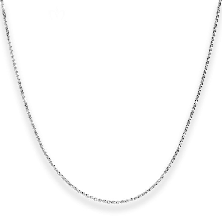 1.3mm Rund-Ankerkette aus 585 Weißgold 40cm mit Zwischenöse