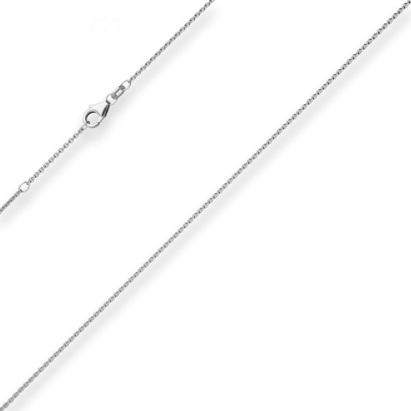 1.3mm Rund-Ankerkette aus 585 Weißgold 40cm mit Zwischenöse
