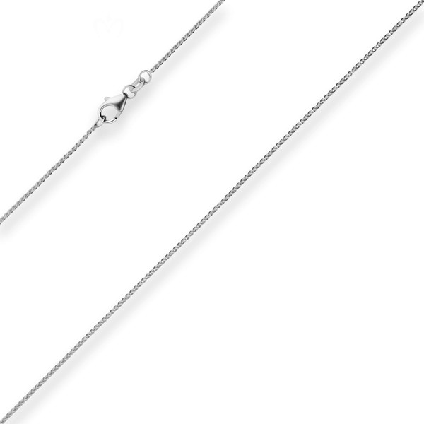 1.1mm Zopfkette aus 585 Weißgold 45cm