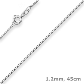 1,2mm Veneziakette Goldkette Collier Halskette aus 585 Gold Weißgold 45cm