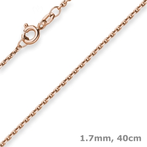 1,7mm Ankerkette diamantiert Kette Collier Halskette aus 585 Gold Rotgold 40cm 1,7mm Ankerkette diamantiert Kette Collier Halskette aus 585 Gold Rotgold 40cm