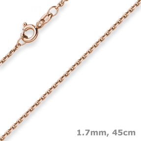 1,7mm Ankerkette diamantiert Kette Collier Halskette aus 585 Gold Rotgold 45cm 1,7mm Ankerkette diamantiert Kette Collier Halskette aus 585 Gold Rotgold 45cm