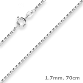 1,7mm Panzerkette Silberkette Collier Halskette aus 925 Silber 70cm