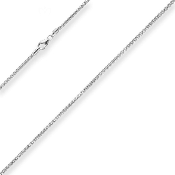 2.1mm Zopfkette aus 925 Silber 42cm