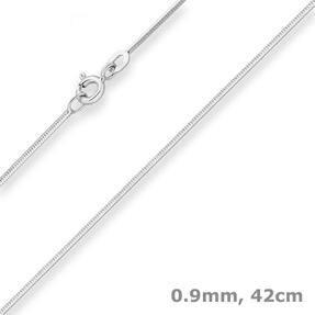 0,9mm Schlangenkette diamantiert Kette Collier Halskette aus 925 Silber 42cm