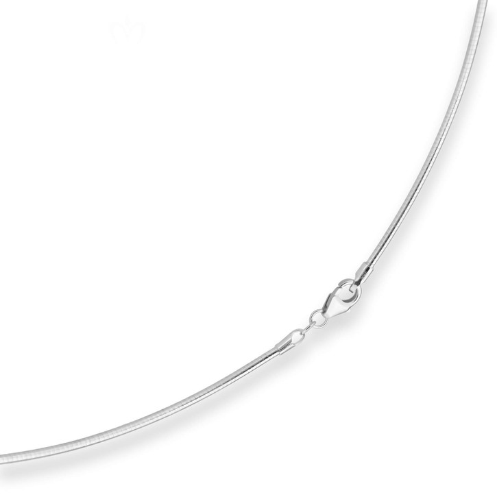 1.5mm Halsreif Tondakette Omegareif aus 925 Silber 38cm