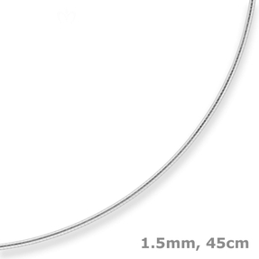1,5mm Halsreif Omegakette Tondakette Kette Collier Omegareif aus 925 Silber 45cm