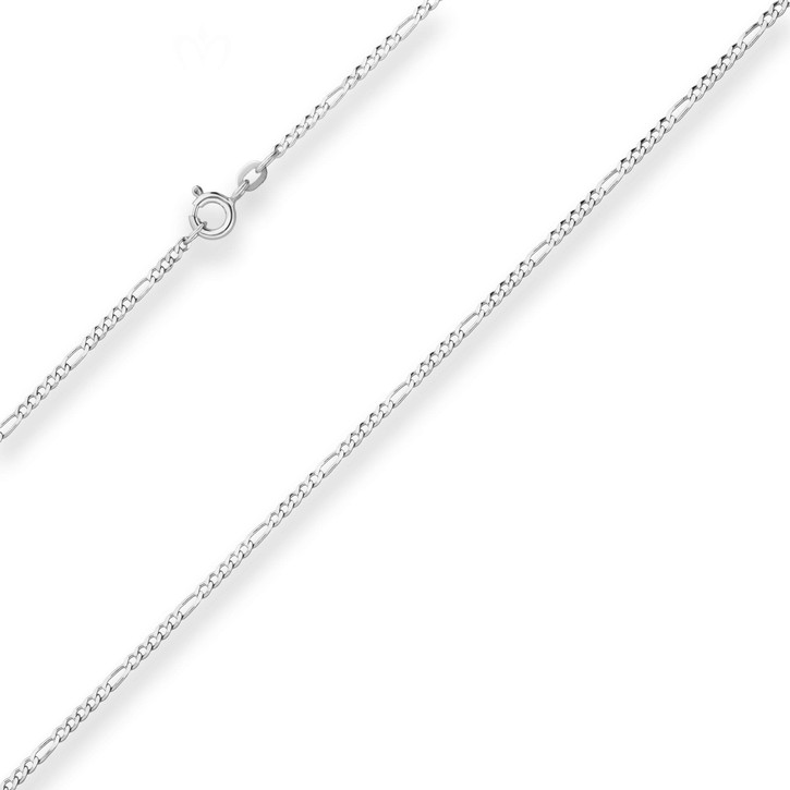 1.9mm Figarokette diamantiert aus 925 Silber 60cm