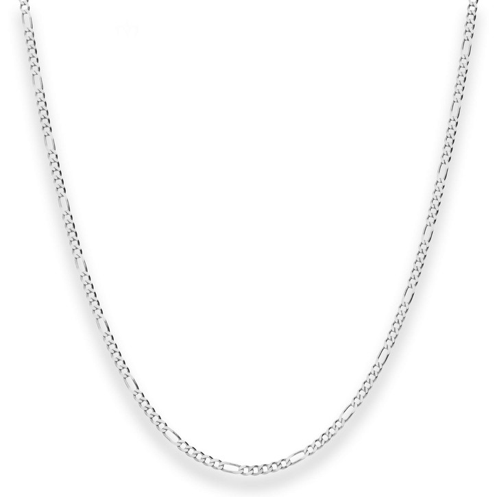1.9mm Figarokette diamantiert aus 925 Silber 60cm