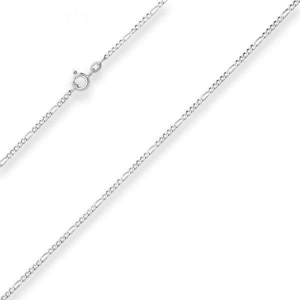 1.9mm Figarokette diamantiert aus 925 Silber 60cm