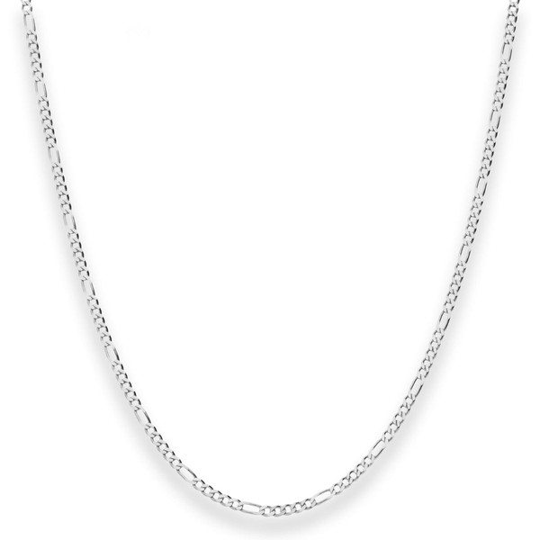 1.9mm Figarokette diamantiert aus 925 Silber 60cm