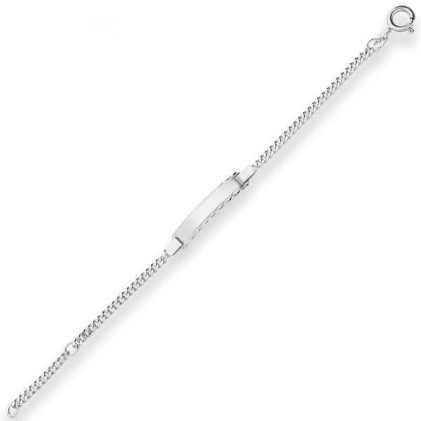 2.4mm Id-Armband Panzerkette Schildband aus 925 Silber 14cm