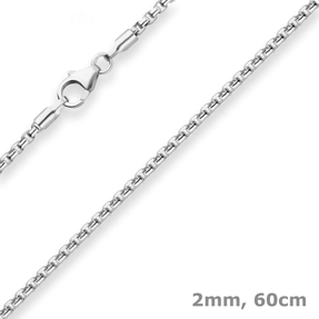 2mm Veneziakette rund Silberkette Collier Halskette aus 925 Silber 60cm 2mm Veneziakette rund Silberkette Collier Halskette aus 925 Silber 60cm
