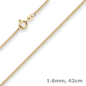 1,6mm Panzerkette Goldkette Collier Halskette aus 333 Gold Gelbgold 42cm