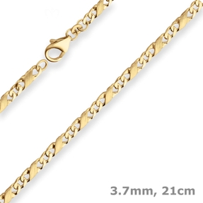 3,7mm Armband Dollarkette Goldarmband Armschmuck aus 333 Gold Gelbgold 21cm