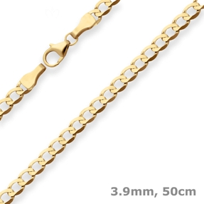 3,9mm Panzerkette weit Goldkette Collier Halskette aus 333 Gold Gelbgold 50cm 3,9mm Panzerkette weit Goldkette Collier Halskette aus 333 Gold Gelbgold 50cm