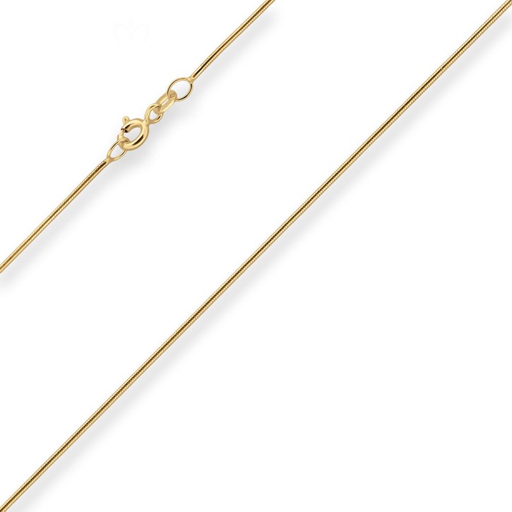 0.9mm Schlangenkette aus 333 Gelbgold 50cm