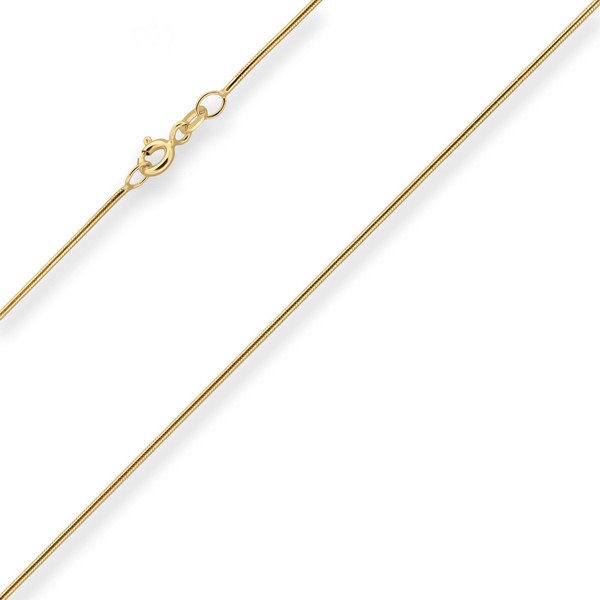 0.9mm Schlangenkette aus 333 Gelbgold 50cm