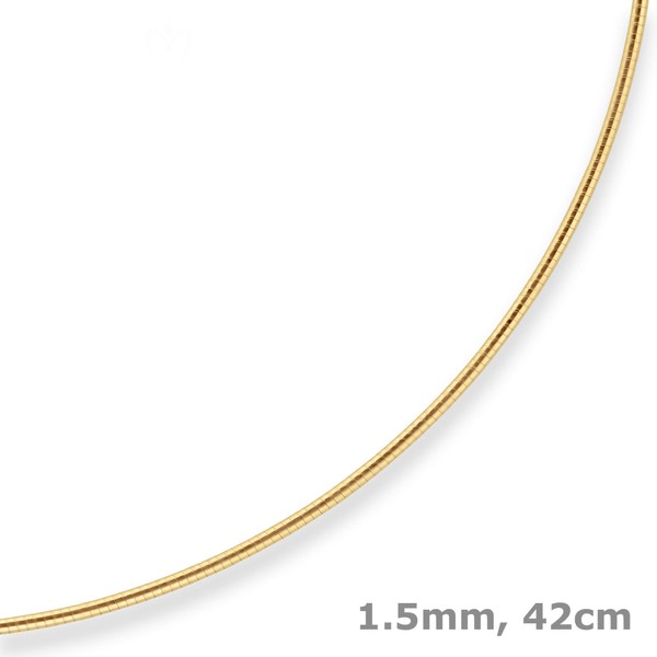 1.5mm Halsreif Tondakette Omegareif aus 333 Gelbgold 42cm