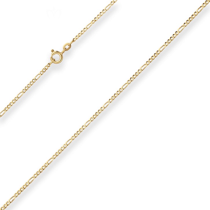 1.9mm Figarokette diamantiert aus 333 Gelbgold 55cm