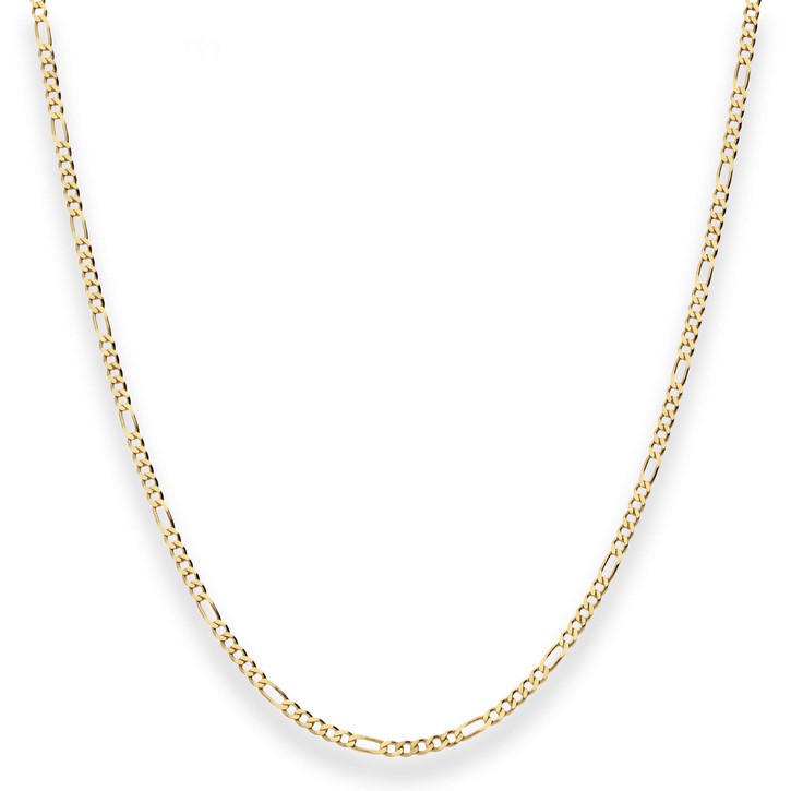 1.9mm Figarokette diamantiert aus 333 Gelbgold 55cm