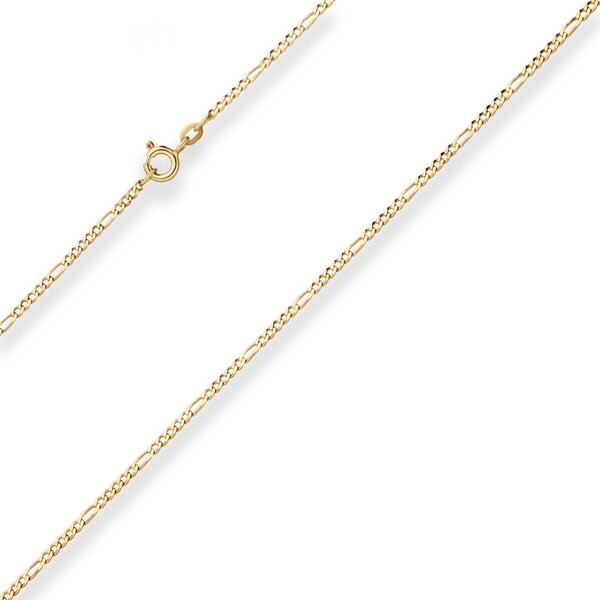 1.9mm Figarokette diamantiert aus 333 Gelbgold 55cm