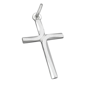 Pendant Cross 29x17mm made of 925 Sterling Silver Matte-Shiny Simple Unisex