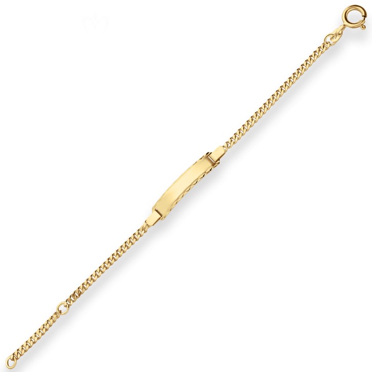 2.4mm Id-Armband Panzerkette Schildband aus 333 Gelbgold 16cm