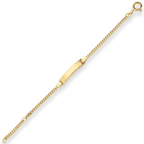 2.4mm Id-Armband Panzerkette Schildband aus 333 Gelbgold 16cm