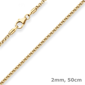 2mm Veneziakette rund Goldkette Collier Halskette aus 333 Gold Gelbgold 50cm
