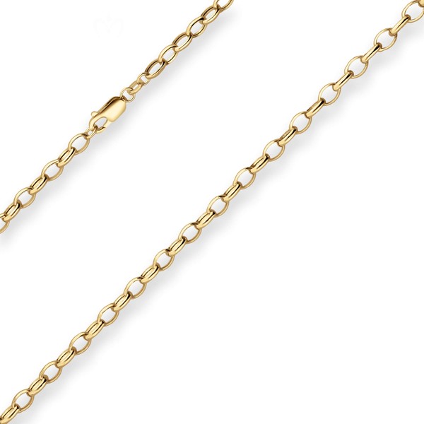 4.5mm Erbskette hohl aus 375 Gelbgold 51cm