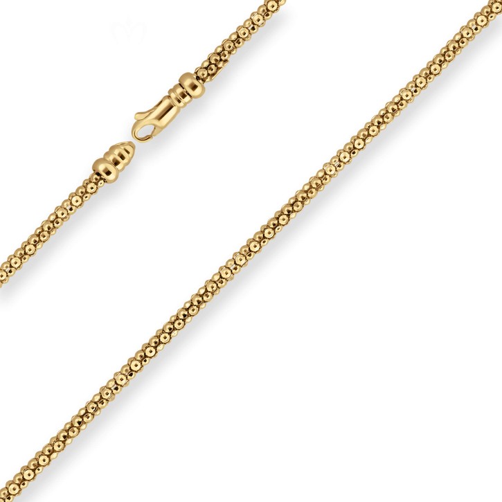 3mm Himbeerkette aus 375 Gelbgold 45cm