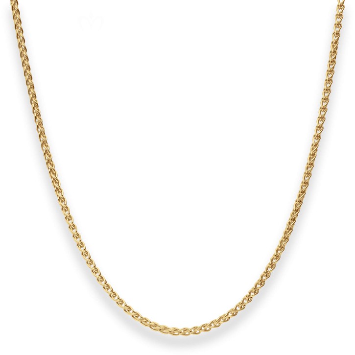 2.1mm Zopfkette aus 375 Gelbgold 50cm