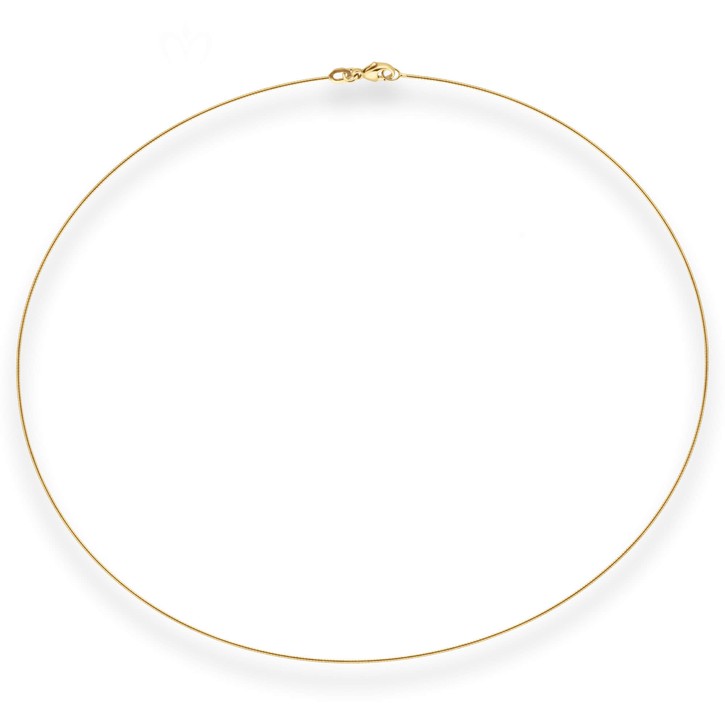 0.8mm Halsreif Tondakette Omegareif aus 375 Gelbgold 40cm